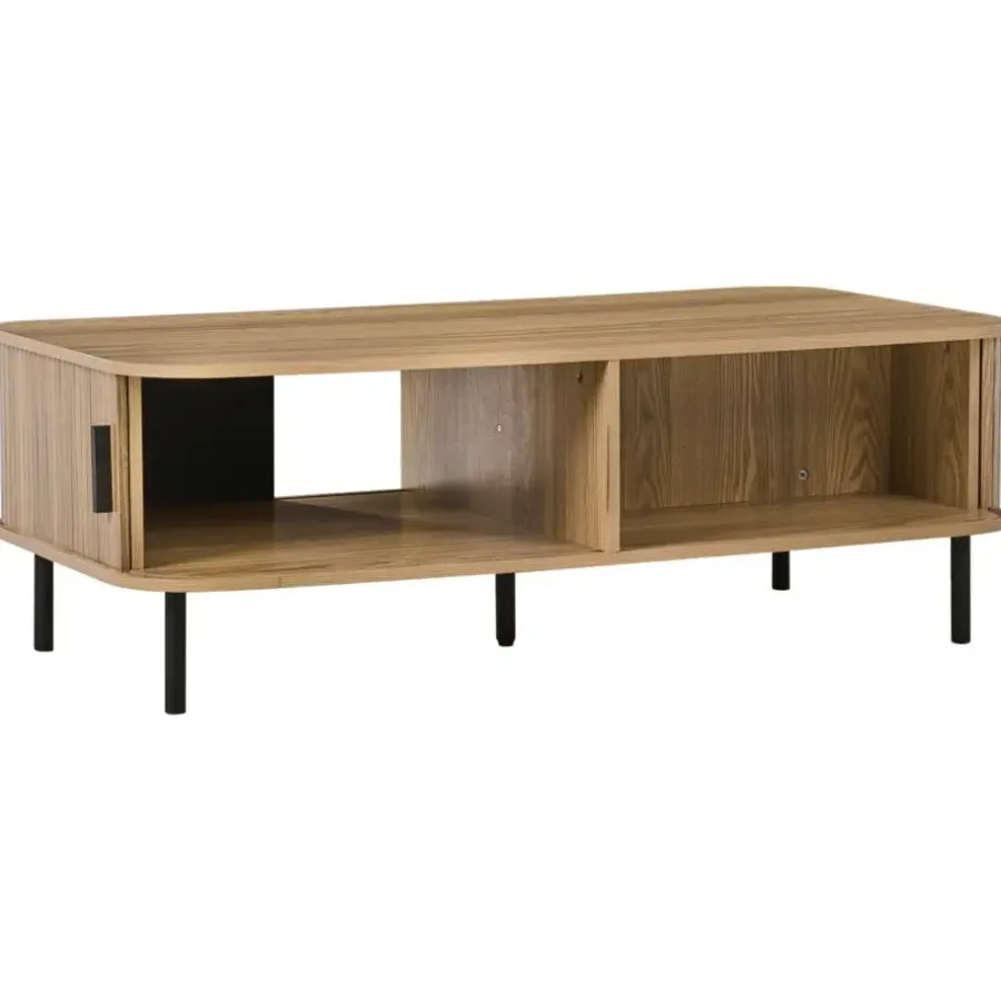 Salontafels-Beliani BRADLEY - Salontafel - Lichthout/Zwart - MDF