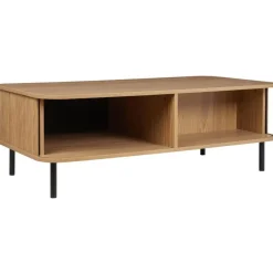 Salontafels-Beliani BRADLEY - Salontafel - Lichthout/Zwart - MDF