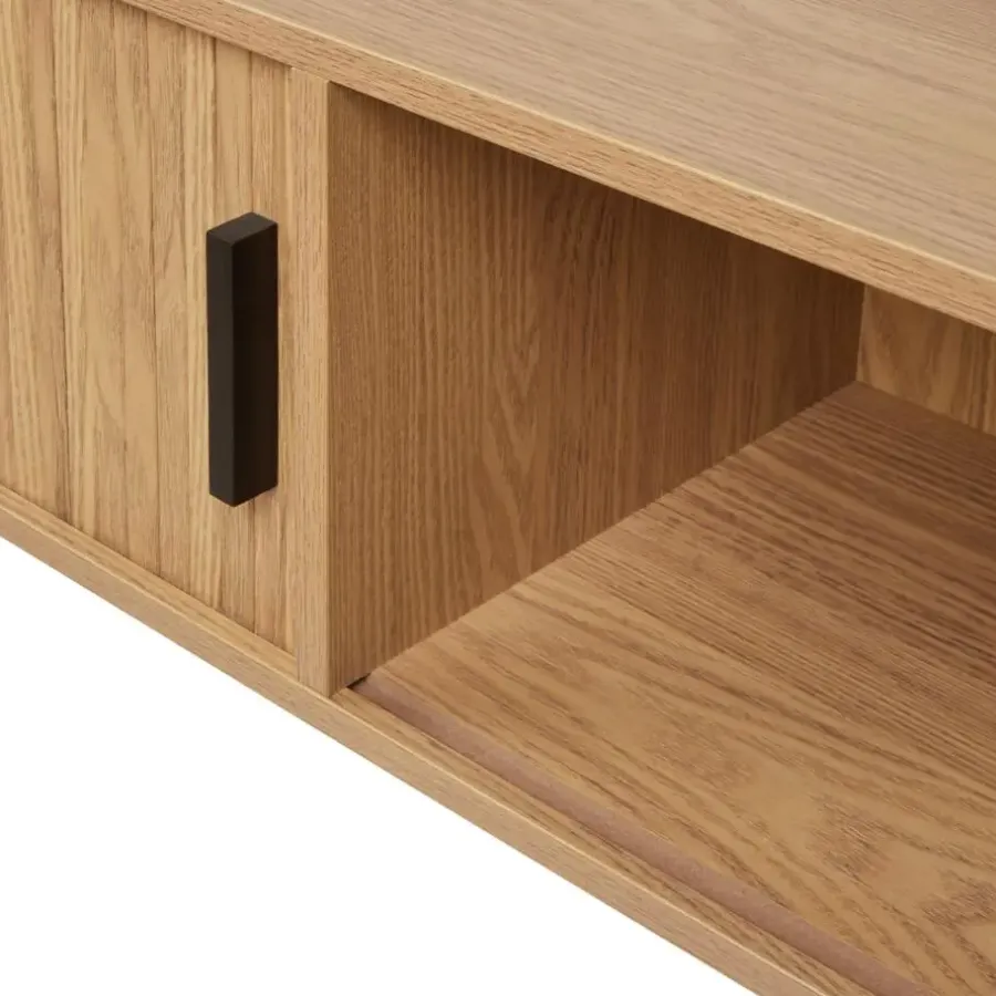 Salontafels-Beliani BRADLEY - Salontafel - Lichthout/Zwart - MDF