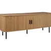 Beliani BRADLEY - TV-meubel - Lichthout/Zwart - MDF