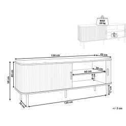 Beliani BRADLEY - TV-meubel - Lichthout/Zwart - MDF