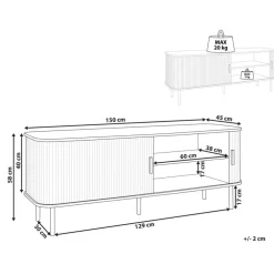 Beliani BRADLEY - TV-meubel - Lichthout/Zwart - MDF