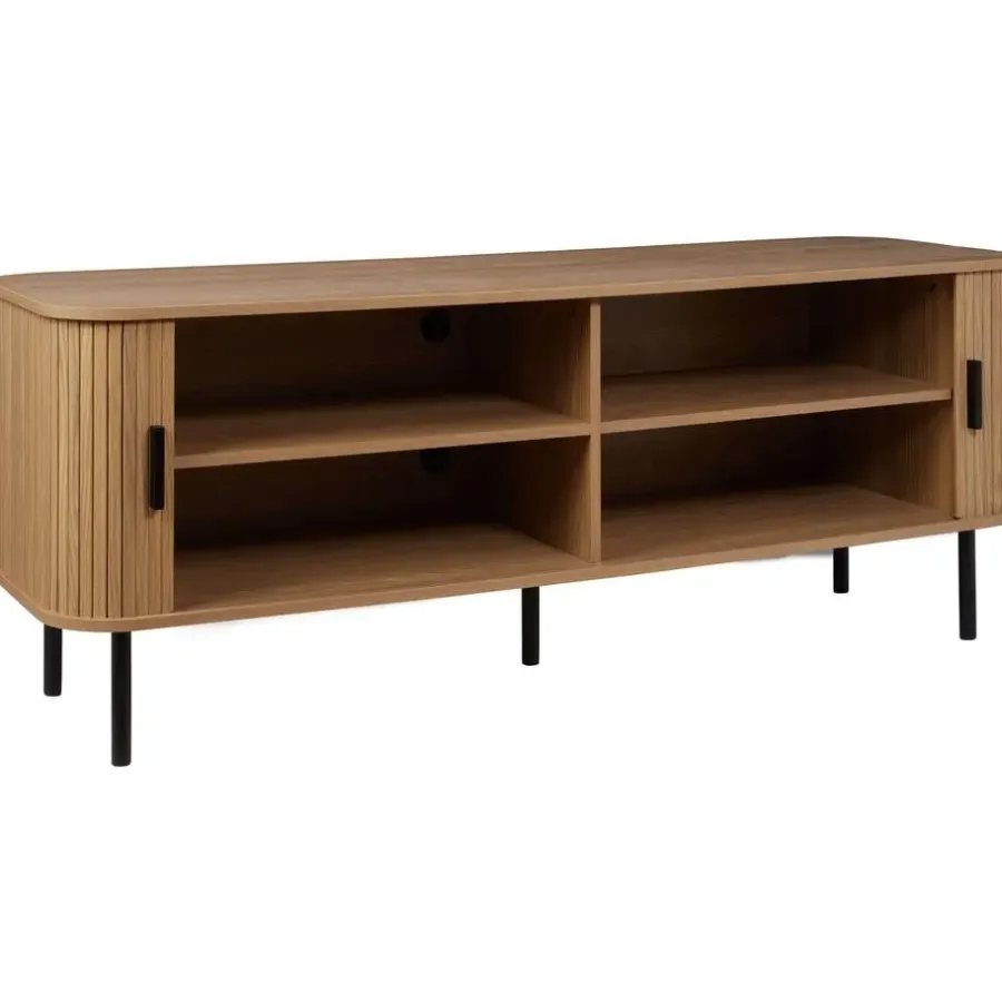 Beliani BRADLEY - TV-meubel - Lichthout/Zwart - MDF