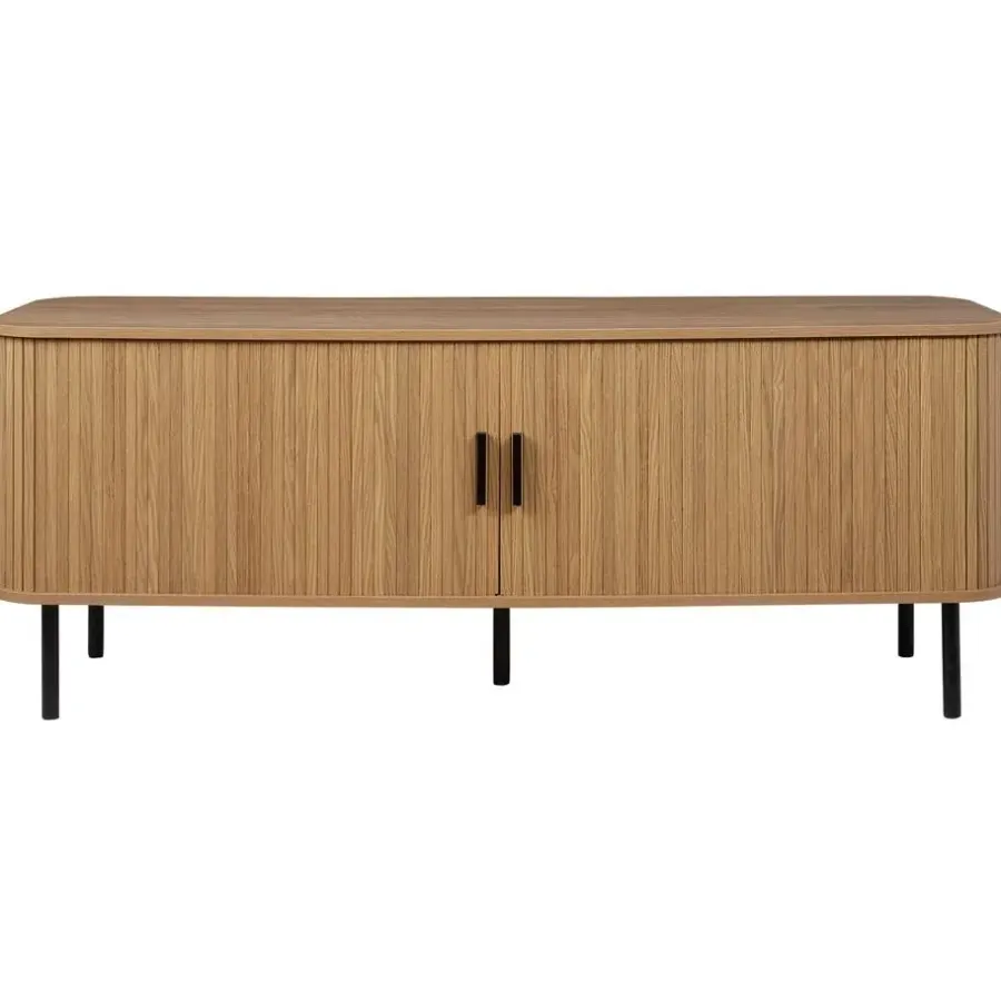 Beliani BRADLEY - TV-meubel - Lichthout/Zwart - MDF