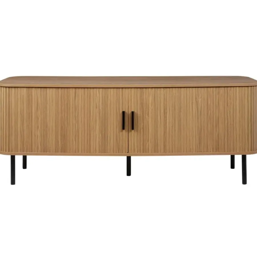 Beliani BRADLEY - TV-meubel - Lichthout/Zwart - MDF