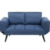 Slaapbanken|Slaapbanken-Beliani BREKKE - Slaapbank - Blauw - Polyester