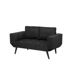 Beliani BREKKE - Slaapbank - Zwart - Polyester