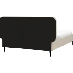 Beliani BRIN - Tweepersoonsbed - Taupe - 140 x 200 cm - Fluweel