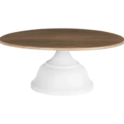 Dienbladen-Leen Bakker BRIOCHE - Gebaksstandaard - Wit/Licht hout - IJzer/Hout