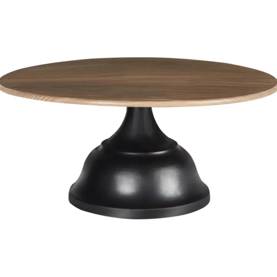 Dienbladen-Leen Bakker BRIOCHE - Gebaksstandaard - Zwart/Licht hout - IJzer/Hout