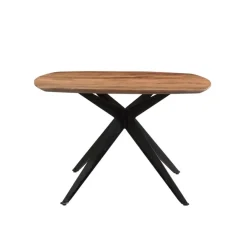 Industriële Eettafels-Livingfurn Brix - Eetkamertafel Brix Bjorn - Eettafel- 120cm - Mangohout - Bruin