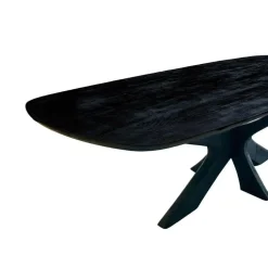 Houten Eettafels-Brix - Eetkamertafel Montreaux - Zwart - Mangohout - 220 cm