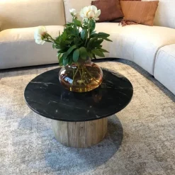 Salontafels-Brix - Salontafel Nova - Mangohout Marmer - 70x70x36