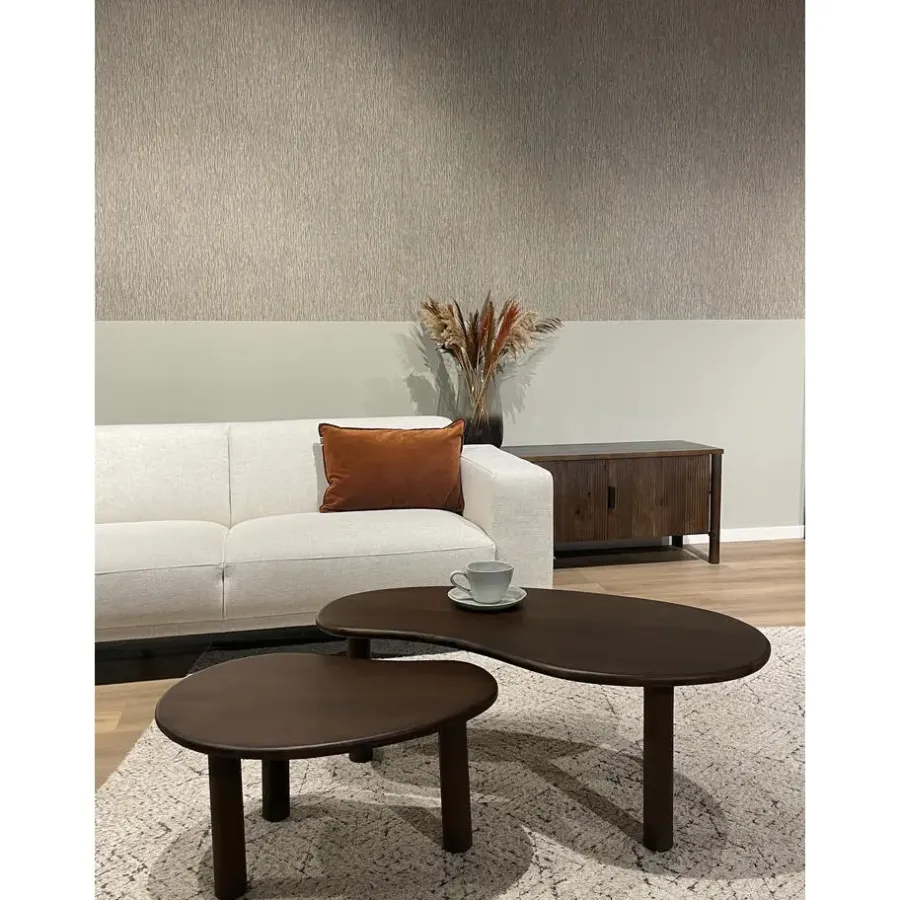 Salontafels-Livingfurn Brix - Salontafels - Brix Nubi Brown Set of 2 - Bruin