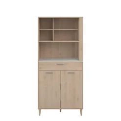 Buffetkasten-Parisot Buffetkast Galatee met 2 deuren & 1 lade - eikdecor/wit