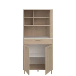 Buffetkasten-Parisot Buffetkast Galatee met 2 deuren & 1 lade - eikdecor/wit