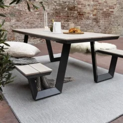 Eva Interior Buitenkleed Mono - Grijs/Wit - Dubbelzijdig - - 230 x 160 cm