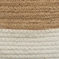 Opbergmanden-Beliani BULANIK - Mand set van 2 - Beige/Wit - Jute