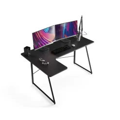 Merkloos Bureau - Game bureau - Hoekbureau - 160 x 100 x 75 - Zwart