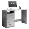 Emob Bureau Adriano 123cm met 3 lades - beton/wit