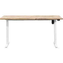 Homeworx Bureau zit/sta elektrisch verstelbaar – mangohout/wit - 75/118x160x80 cm