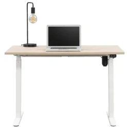 Zit-Sta-Bureaus-Homeworx Bureau zit/sta elektrisch verstelbaar – eikenkleur/wit - 75/118x120x70 cm