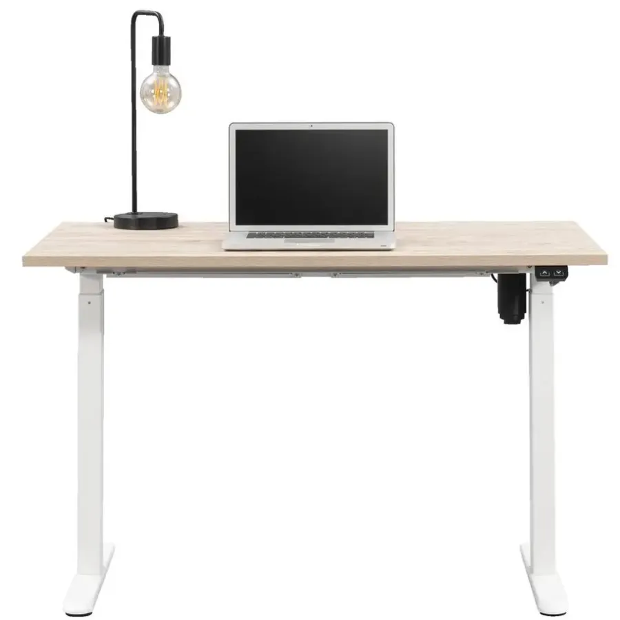 Zit-Sta-Bureaus-Homeworx Bureau zit/sta elektrisch verstelbaar – eikenkleur/wit - 75/118x120x70 cm