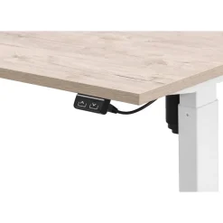 Zit-Sta-Bureaus-Homeworx Bureau zit/sta elektrisch verstelbaar – eikenkleur/wit - 75/118x160x80 cm