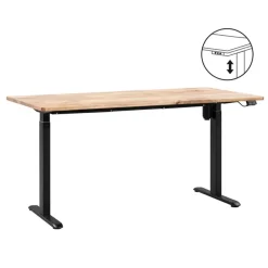 Homeworx Bureau zit/sta elektrisch verstelbaar – mangohout/zwart - 75/118x160x80 cm