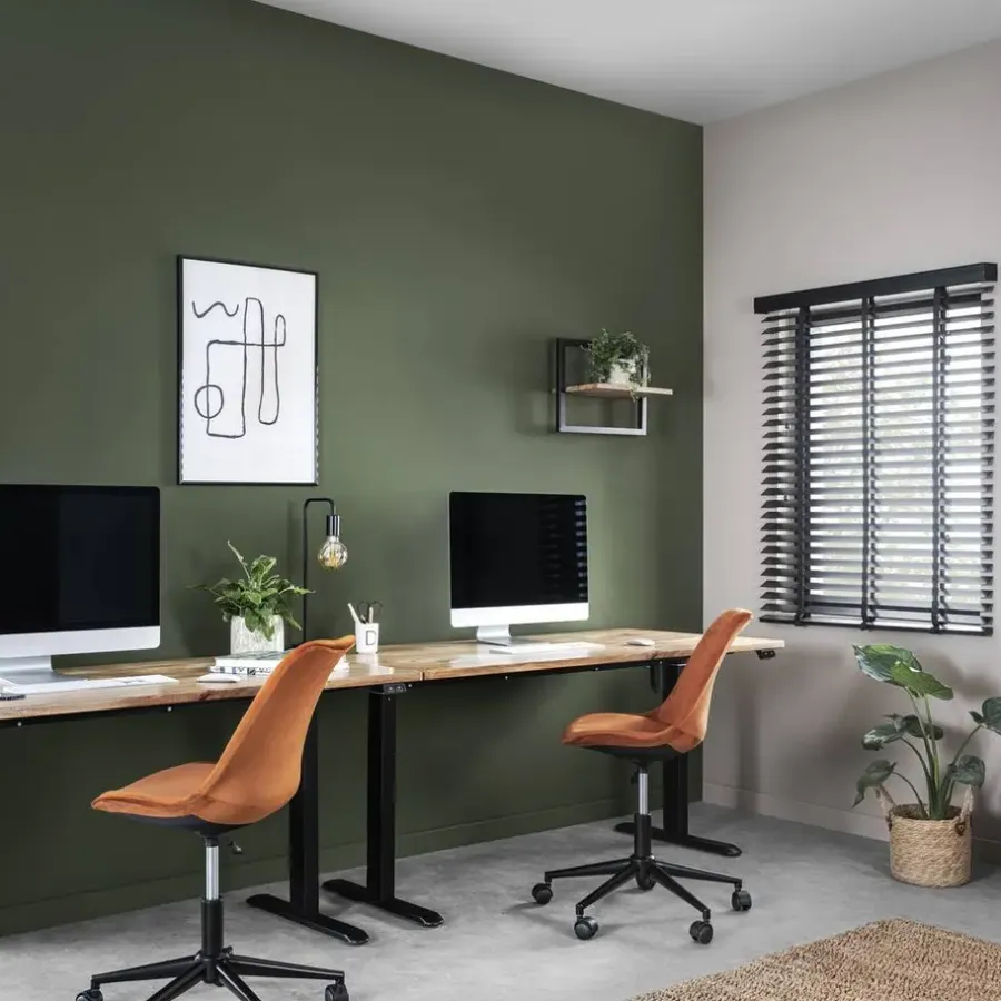 Homeworx Bureau zit/sta elektrisch verstelbaar – mangohout/zwart - 75/118x160x80 cm