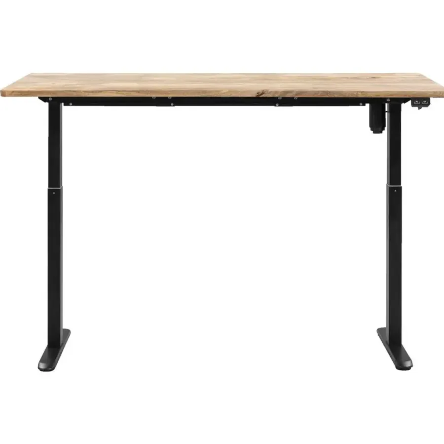 Homeworx Bureau zit/sta elektrisch verstelbaar – mangohout/zwart - 75/118x160x80 cm