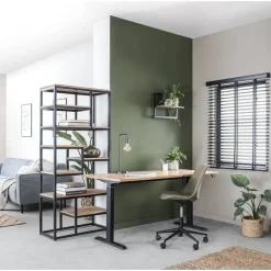 Homeworx Bureau zit/sta elektrisch verstelbaar – mangohout/zwart - 75/118x160x80 cm