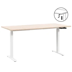Homeworx Bureau zit/sta handmatig verstelbaar – eikenkleur/wit - 75/118x160x80 cm