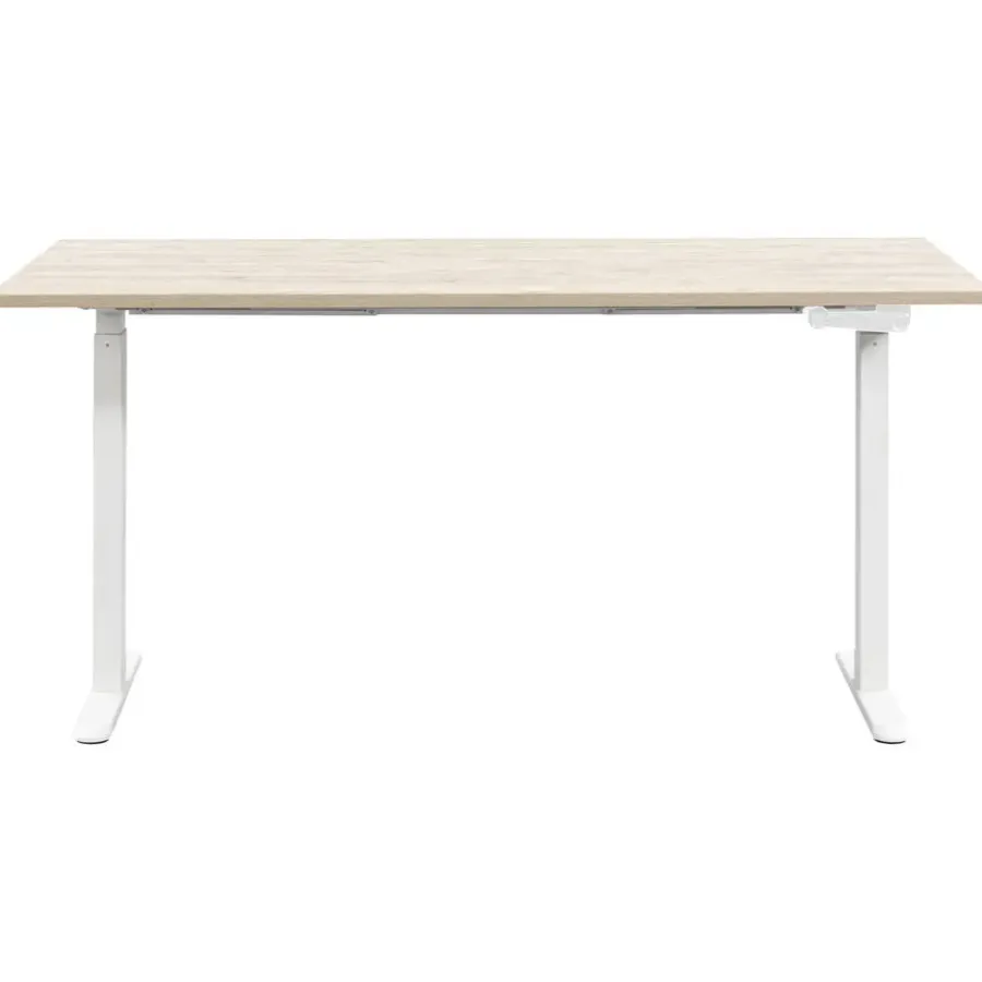 Homeworx Bureau zit/sta handmatig verstelbaar – eikenkleur/wit - 75/118x160x80 cm