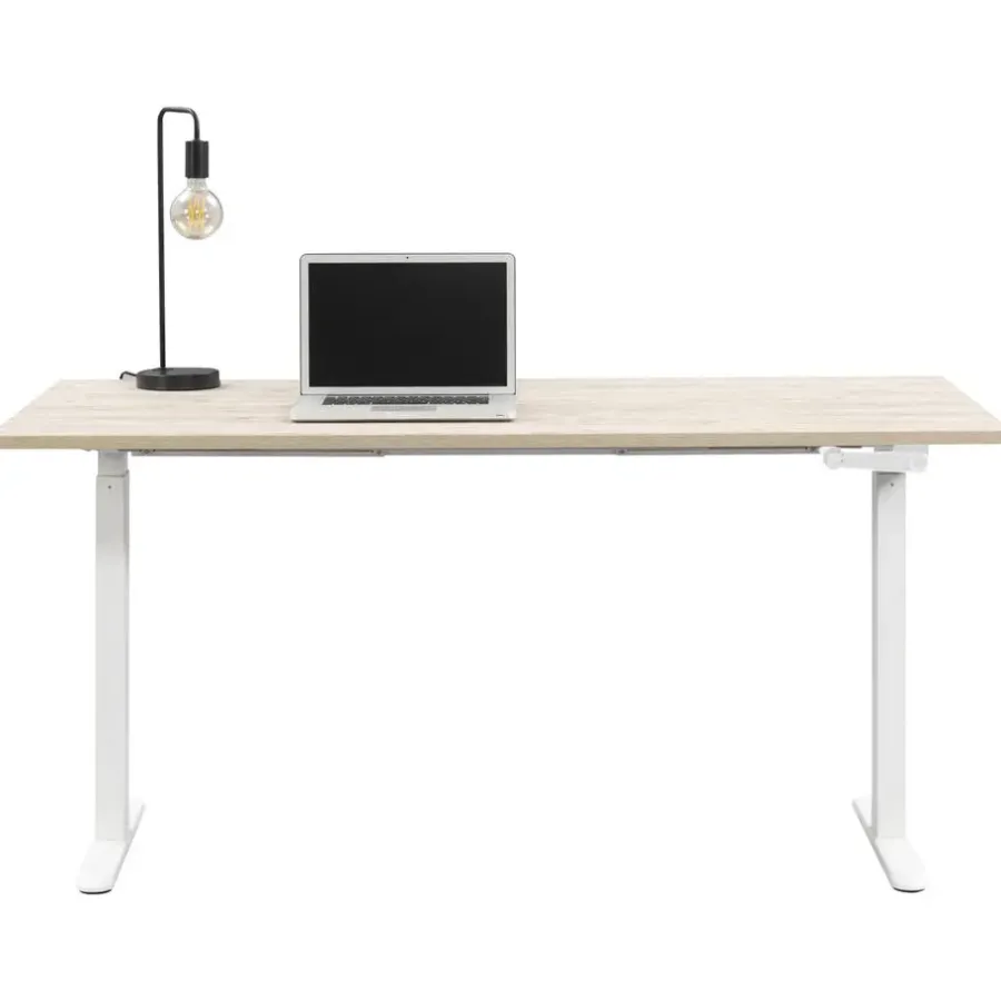 Homeworx Bureau zit/sta handmatig verstelbaar – eikenkleur/wit - 75/118x160x80 cm