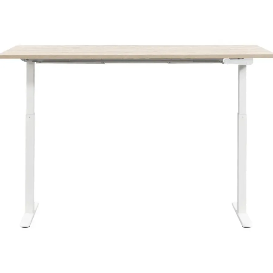Homeworx Bureau zit/sta handmatig verstelbaar – eikenkleur/wit - 75/118x160x80 cm
