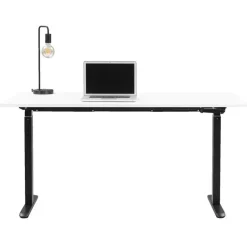 Homeworx Bureau zit/sta handmatig verstelbaar - wit/zwart - 75/118x160x80 cm