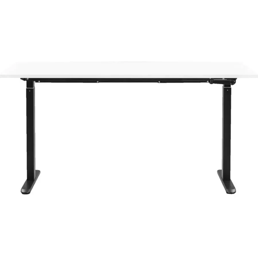 Homeworx Bureau zit/sta handmatig verstelbaar - wit/zwart - 75/118x160x80 cm