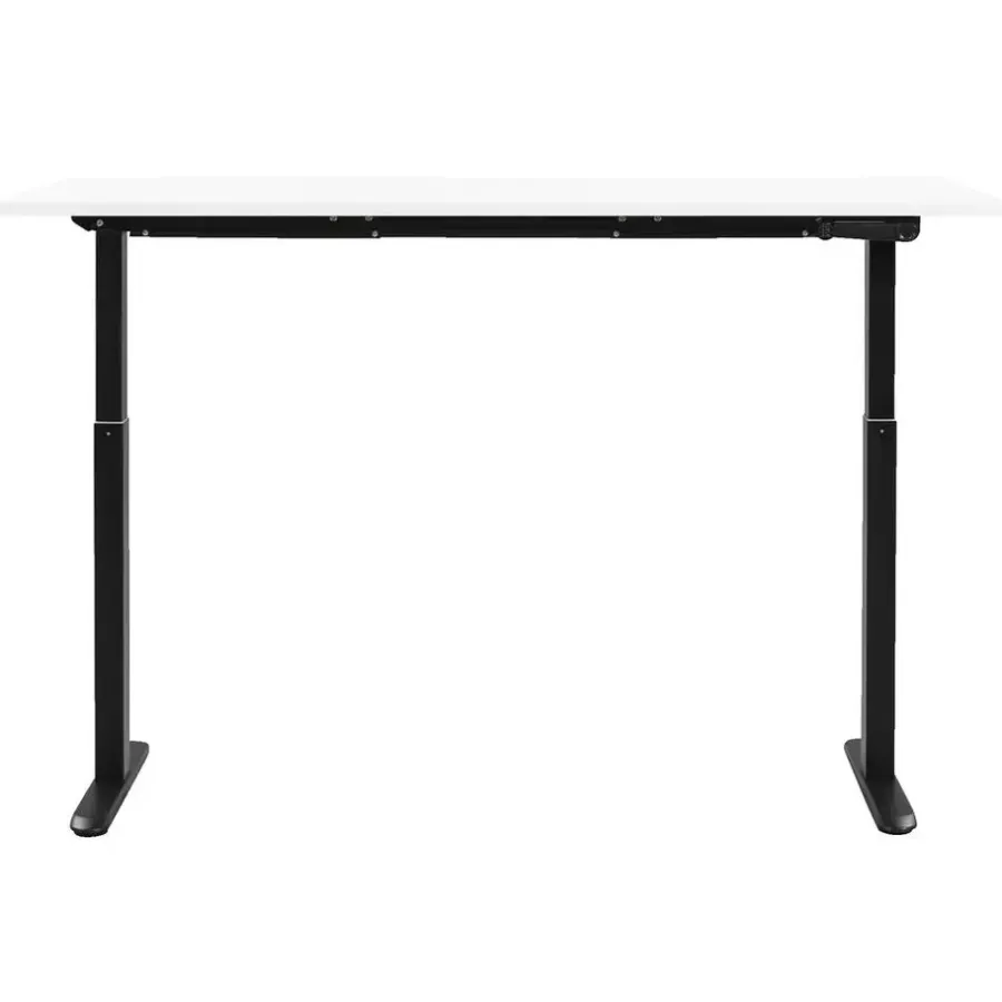Homeworx Bureau zit/sta handmatig verstelbaar - wit/zwart - 75/118x160x80 cm