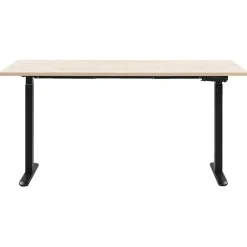 Homeworx Bureau zit/sta handmatig verstelbaar – eikenkleur/zwart - 75/118x160x80 cm