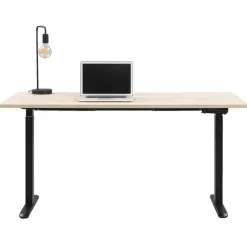 Homeworx Bureau zit/sta handmatig verstelbaar – eikenkleur/zwart - 75/118x160x80 cm