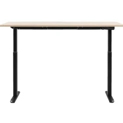 Homeworx Bureau zit/sta handmatig verstelbaar – eikenkleur/zwart - 75/118x160x80 cm