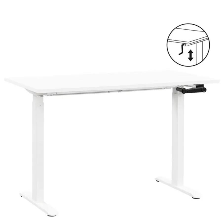Homeworx Bureau zit/sta handmatig verstelbaar - wit/wit - 75/118x120x70 cm
