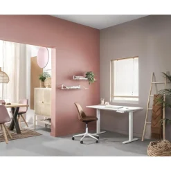 Homeworx Bureau zit/sta handmatig verstelbaar - wit/wit - 75/118x120x70 cm