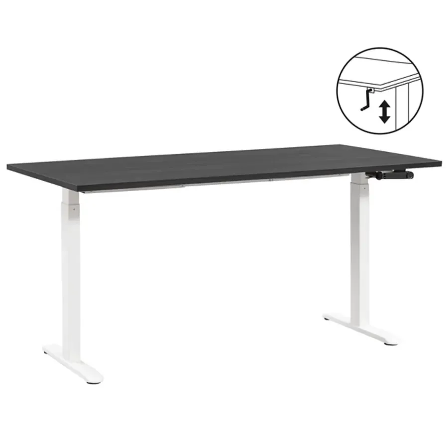 Homeworx Bureau zit/sta handmatig verstelbaar - zwart/wit - 75/118x160x80 cm