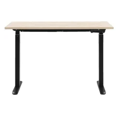 Homeworx Bureau zit/sta handmatig verstelbaar – eikenkleur/zwart - 75/118x120x70 cm