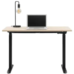 Homeworx Bureau zit/sta handmatig verstelbaar – eikenkleur/zwart - 75/118x120x70 cm