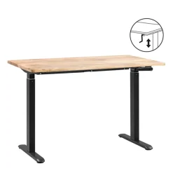 Zit-Sta-Bureaus-Homeworx Bureau zit/sta handmatig verstelbaar – mangohout/zwart - 75/118x120x70 cm
