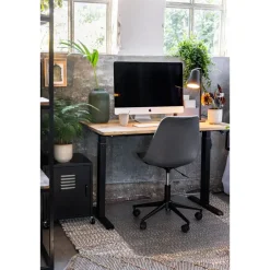 Zit-Sta-Bureaus-Homeworx Bureau zit/sta handmatig verstelbaar – mangohout/zwart - 75/118x120x70 cm