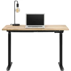 Zit-Sta-Bureaus-Homeworx Bureau zit/sta handmatig verstelbaar – mangohout/zwart - 75/118x120x70 cm